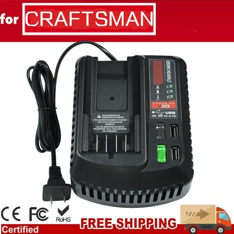 V20 8 Ah For Craftsman 20Volt MAX Lithium-ion Battery CMCB204 CMCB206 /Charger