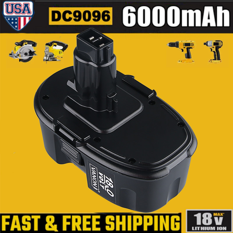 6.0Ah Lithium-Ion Battery for DeWalt DC9096 XRP 18Volt DW9095 DC9098 DC9099 tool