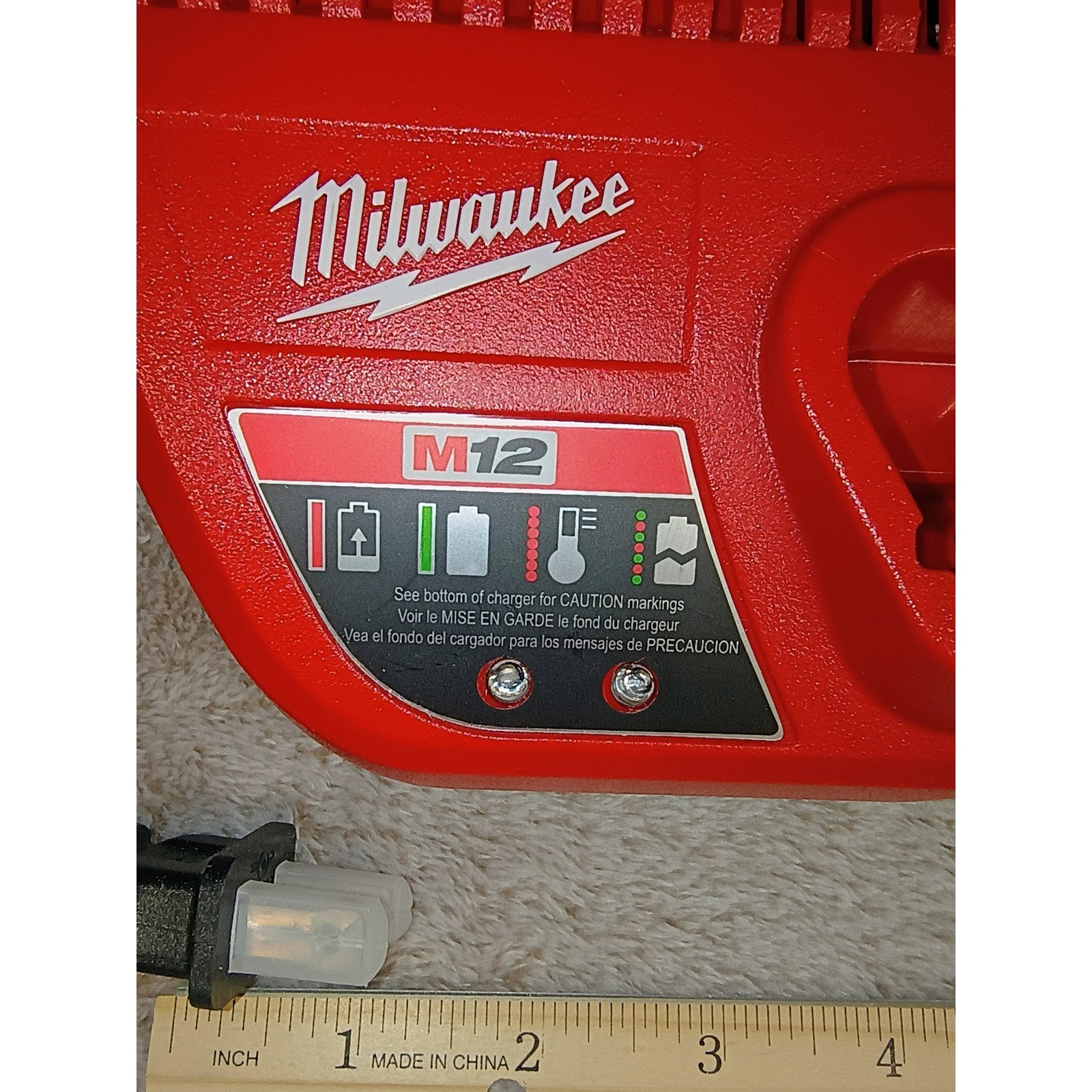 Milwaukee M12 Lithium-Ion Battery Charger 48-59-2401 Red 12V Power UNTESTED