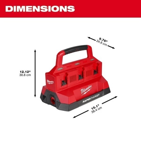 Milwaukee 48-59-1809 M18 Pack out 6 Bay Rapid Charger New