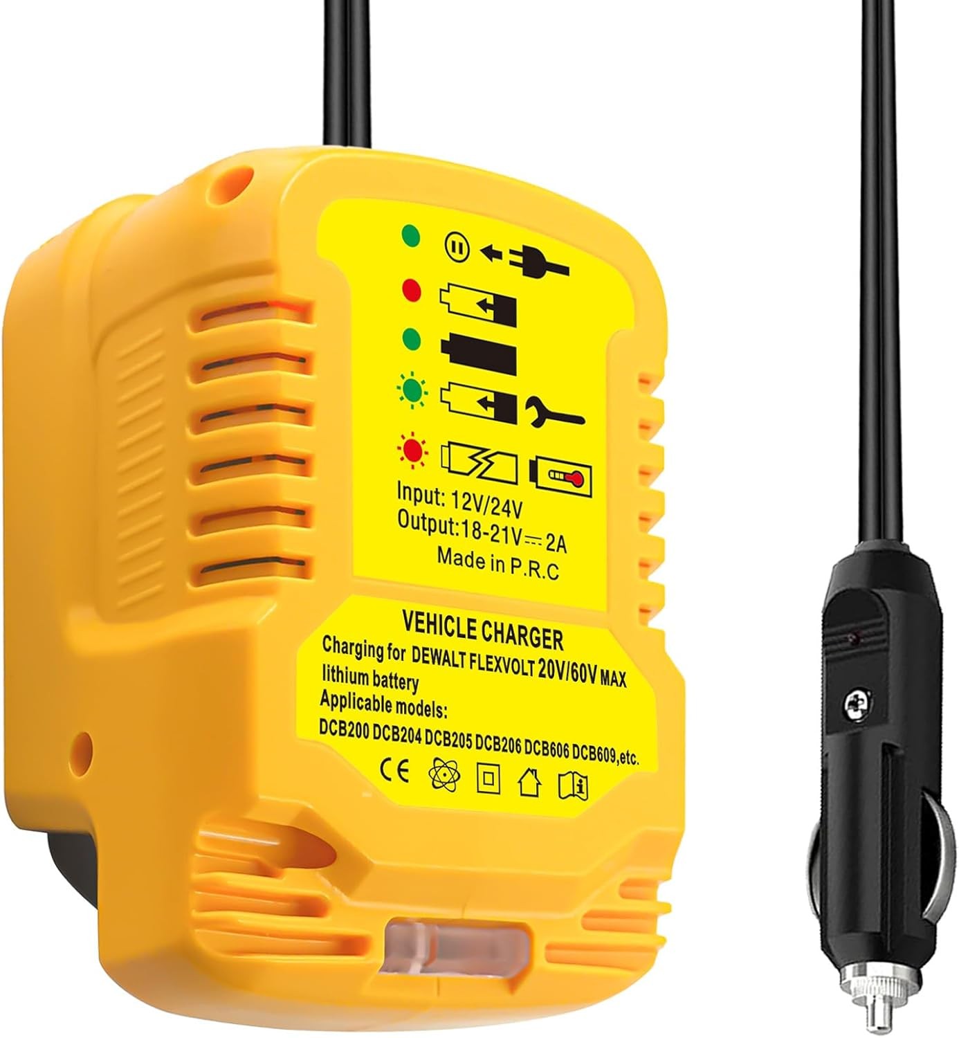 Portable Car Battery Charger for Dewalt 20V 18V Battery Cigarette Lighter Plug
