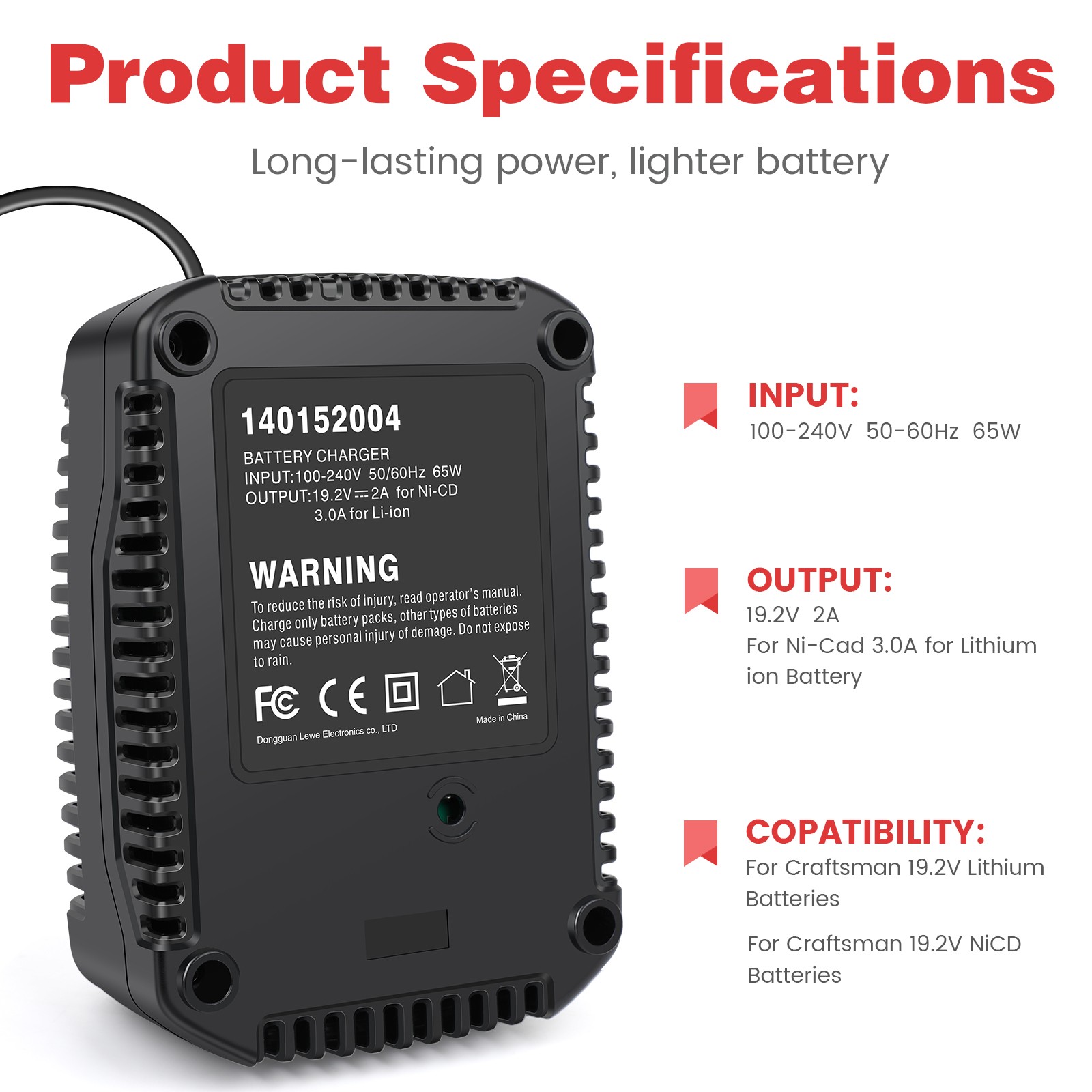 19.2V C3 Battery Charger for Craftsman C3 140152004 315.CH2030 315.CH2021 5336
