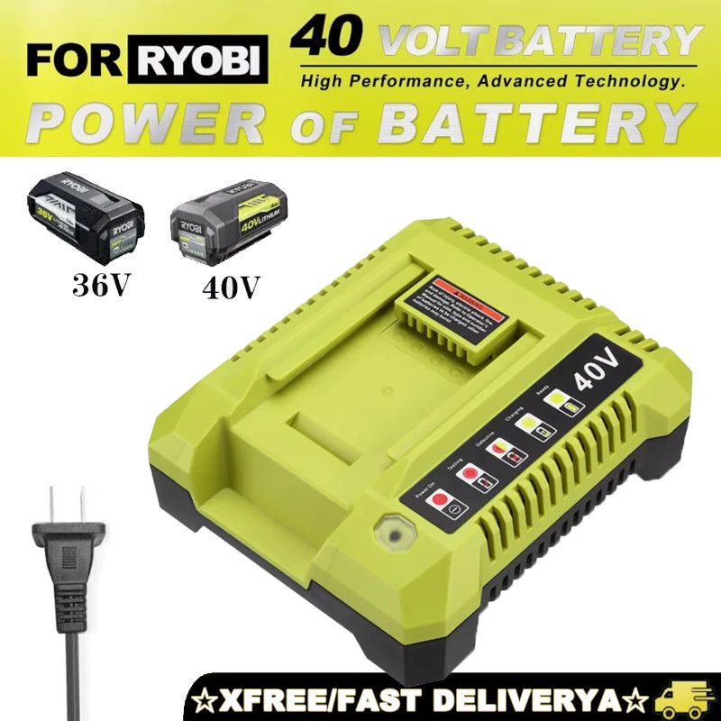 Rapid OP401 Charger For Ryobi 40V 6Ah 8Ah Battery 40 Volt Lithium OP4050 OP40602