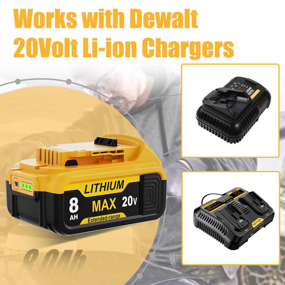 4～1 Pack For DeWalt 20V 20 Volt Max 6.0AH Lithium Ion Battery DCB206-2 DCB205-2