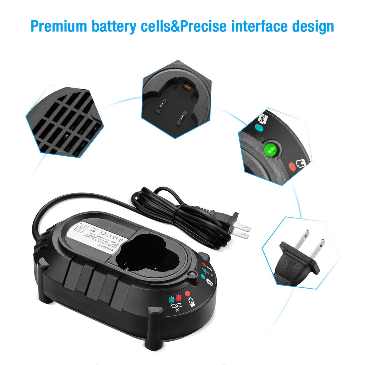 For Makita Li-ion Battery Charger 10.8V-12V BL1013 BL1014 DC10WB BL7010F DC10WA