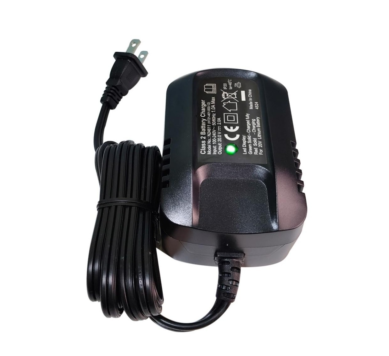 for Hyper Tough 20V 2A Lithium-Ion Battery Fast Charger with LED Indicator Light