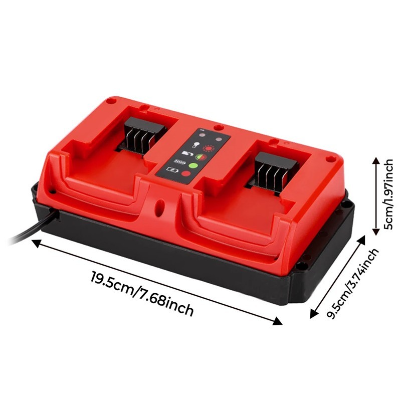 Portable Dual Ports Charger For Milwaukee 18V 48-11-1815, 48-11-1820 Battery