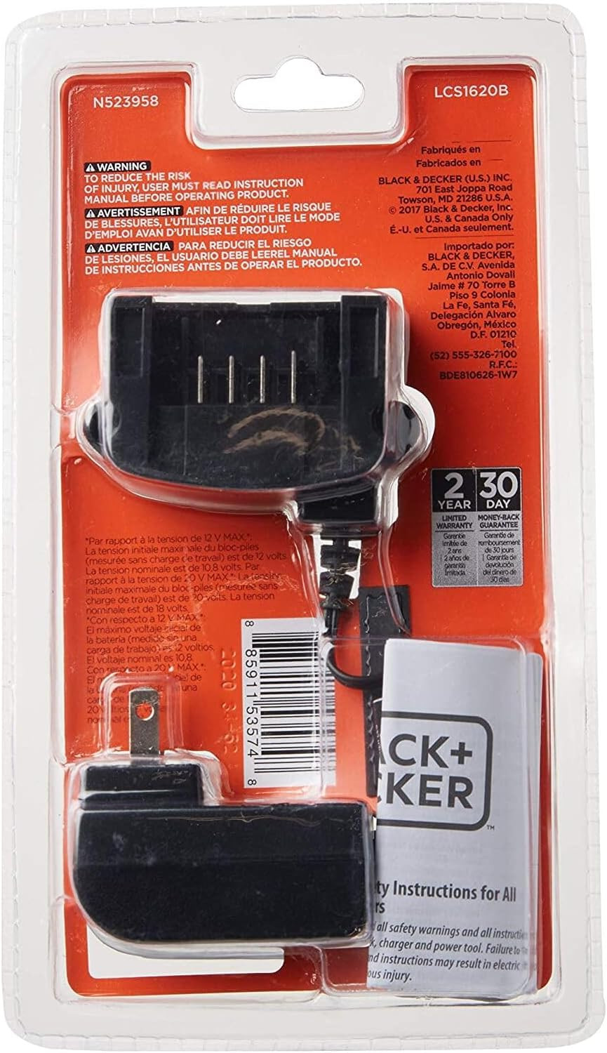 BLACK+DECKER 20V MAX Lithium Battery Charger, Compatible with 12V and 20V Batter
