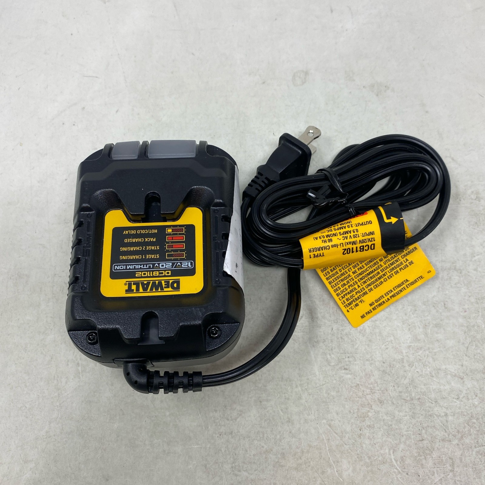 DEWALT DCB1102 12V/20V 2A Multi-Volt Charger, Black/Yellow