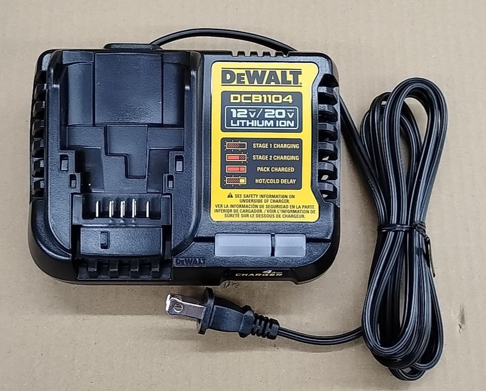 Dewalt DCB1104, 12V/20V Lithium Ion Battery Charger, New Genuine OEM