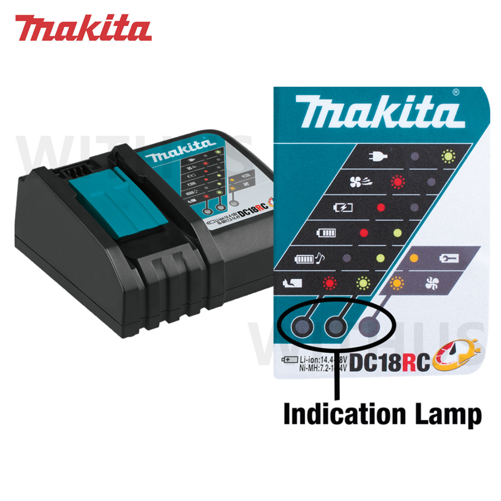 Makita DC18RC 14.4V – 18V LXT® Lithium‑Ion Rapid Optimum Charger AC AC 220V