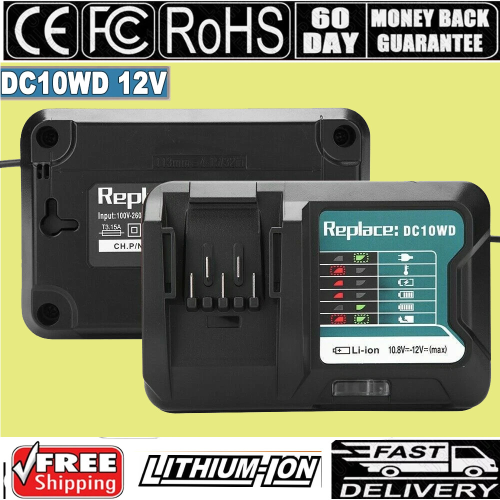 DC10WD Charger For Makita 12V MAX Li-ion Battery Charger BL1041 BL1021 10.8V