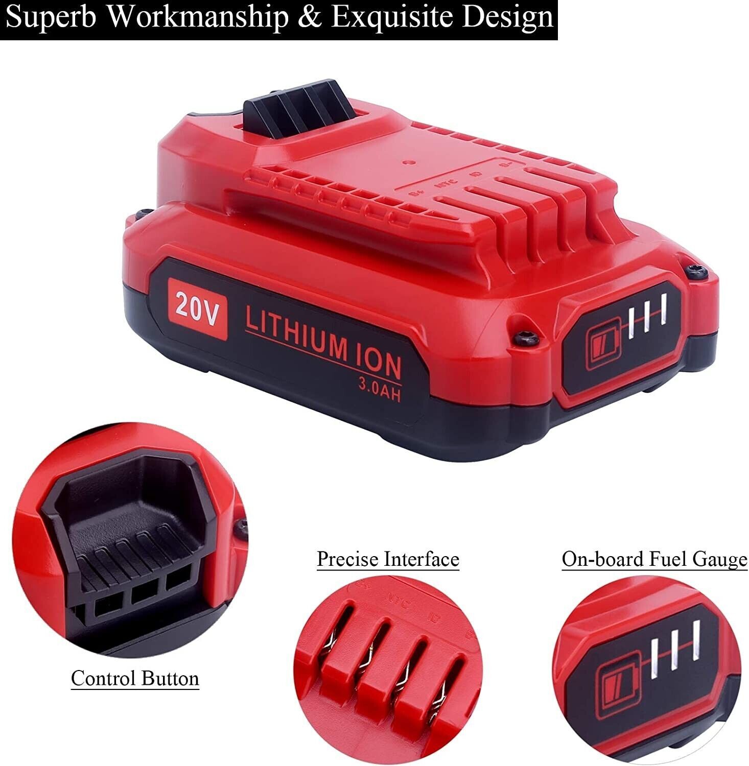 2set 20Volt Max 3Ah For Craftsman V20 Li-Ion Battery CMCB206 CMCB204 CMCB202 NEW