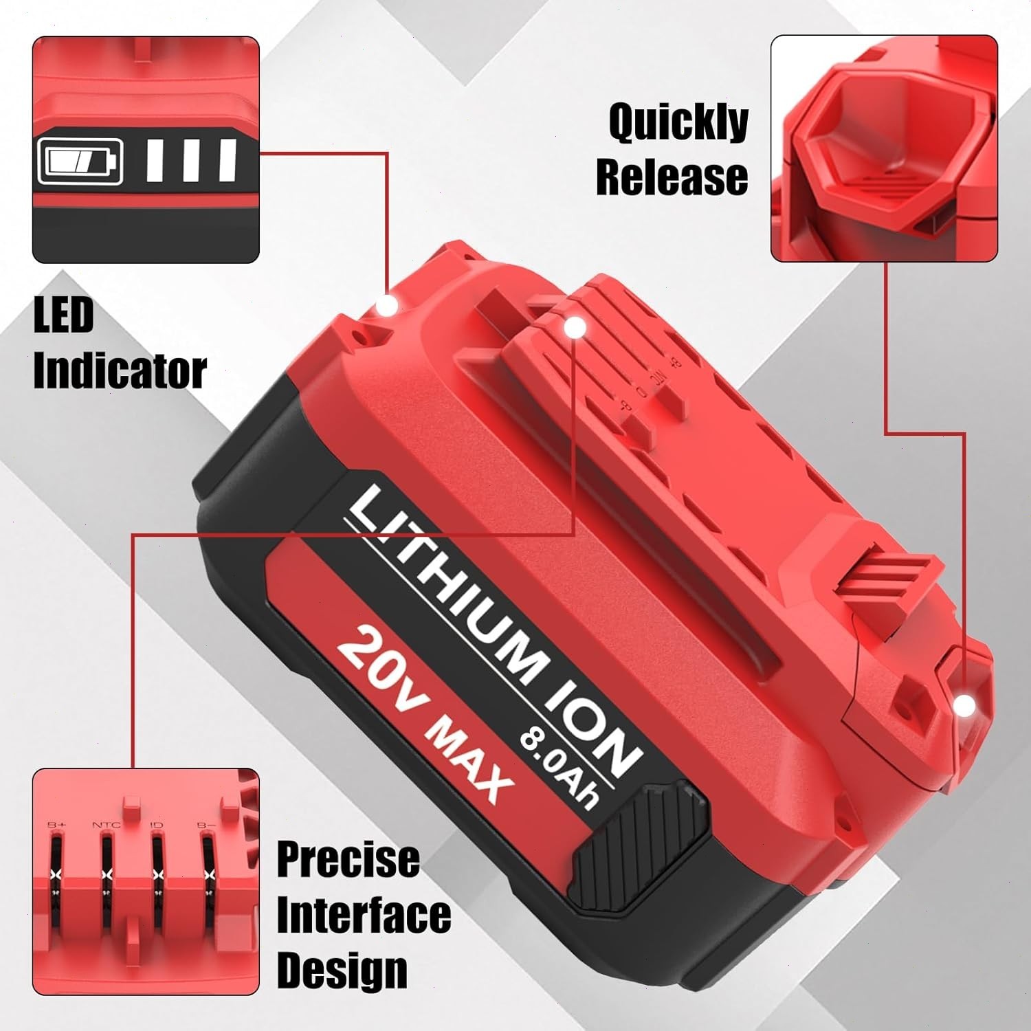 V20 8 Ah For Craftsman 20Volt MAX Lithium-ion Battery CMCB204 CMCB206 /Charger