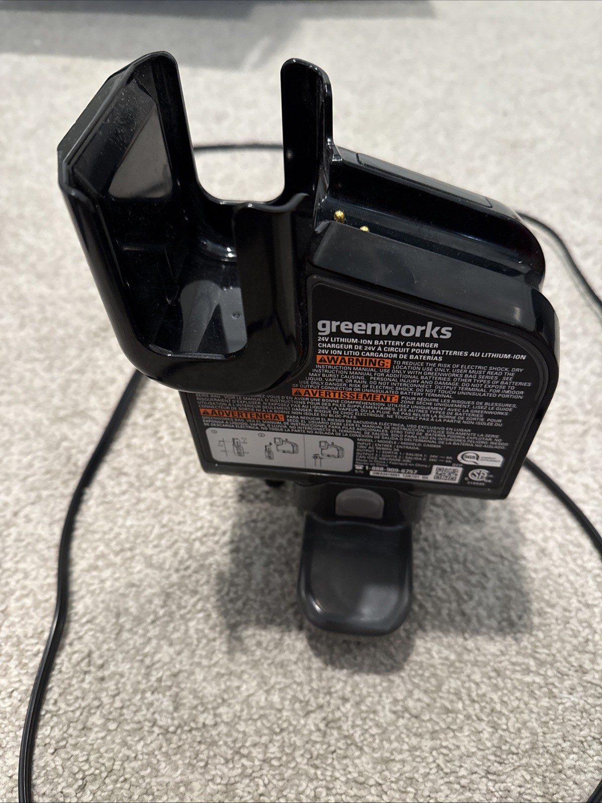Greenworks 24V Battery Charger For Stick Vacuum