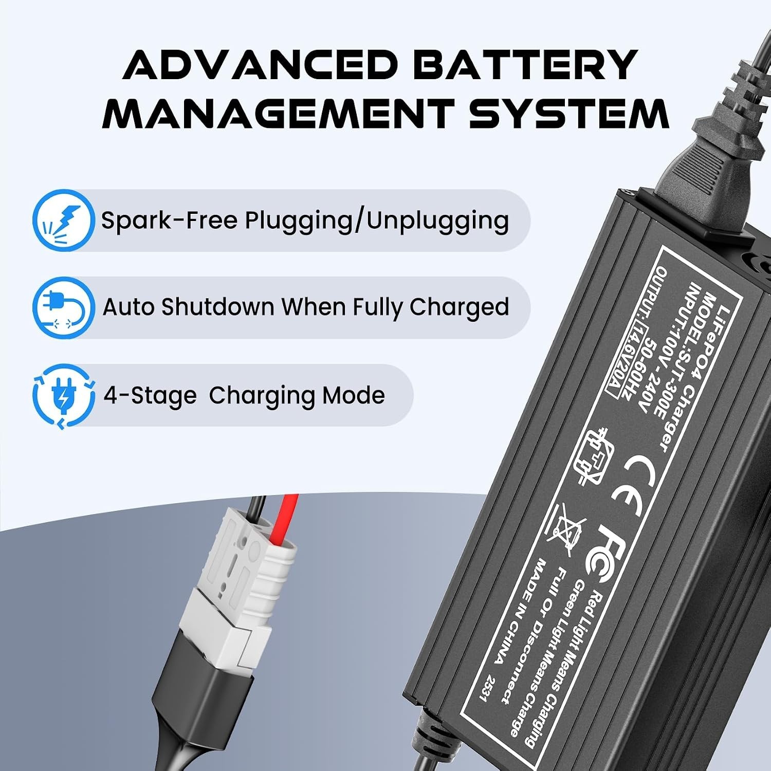 Automatic 14.6V LiFePO4 Battery Charger – Quick Connection for RV/Boat