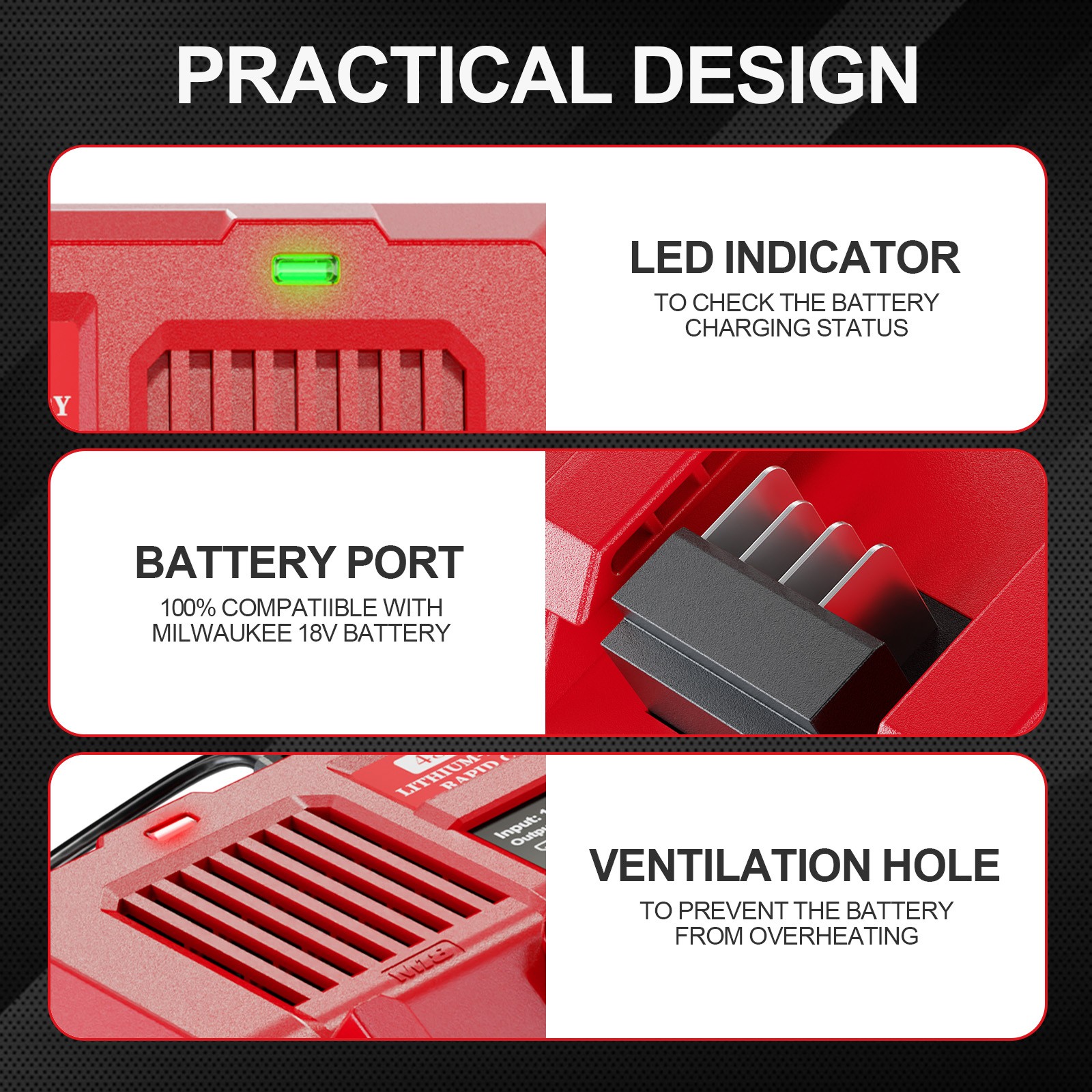 2 Pack 18V 8.0Ah Li-Ion Battery and Charger kit For Milwaukee M-18 4811-1862