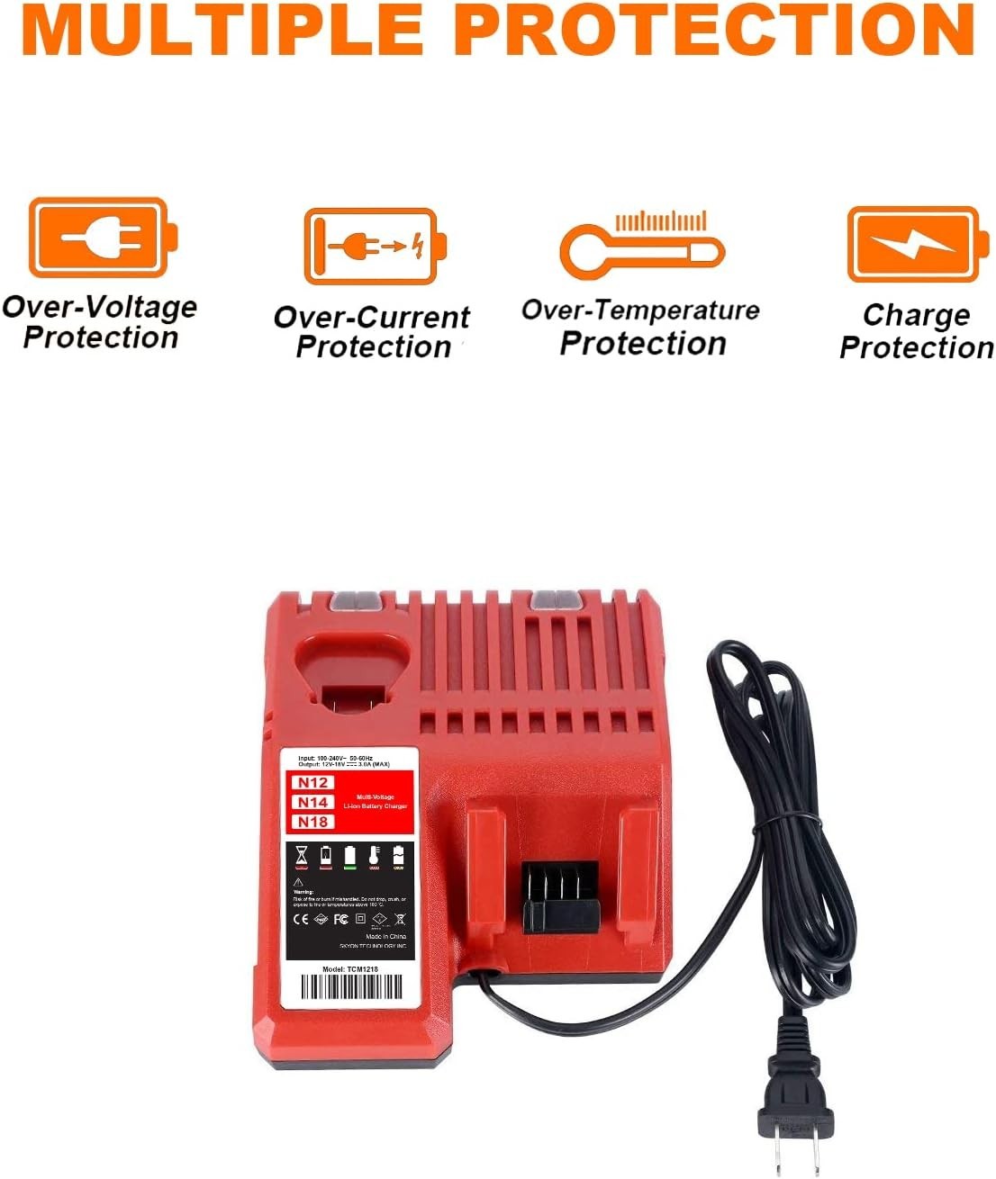 NEW Rapid Charger For Milwaukee 48-59-1812 M12 and M18 18V 12V Dual Voltage Fast