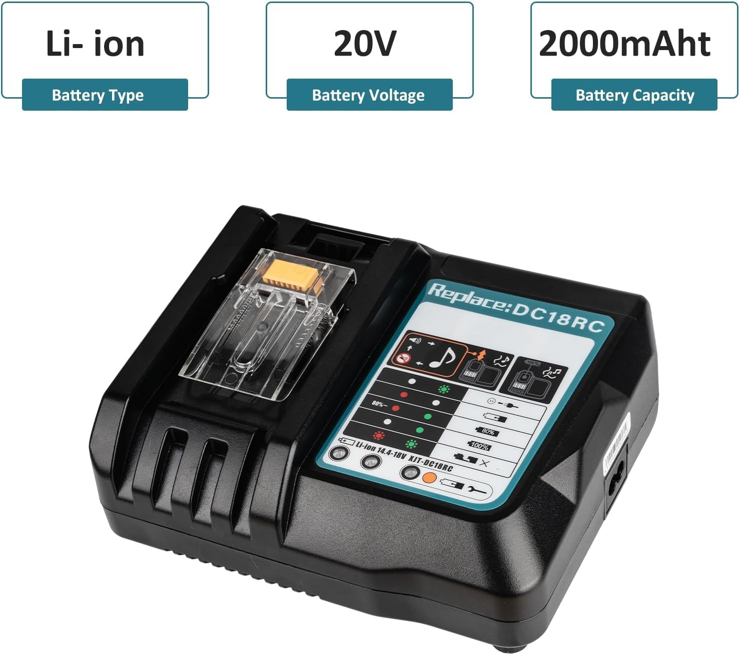 DC18RC Rapid Fast Charger For Makita 14.4V-18V 3.0A Lithium‑Ion Battery BL1830B