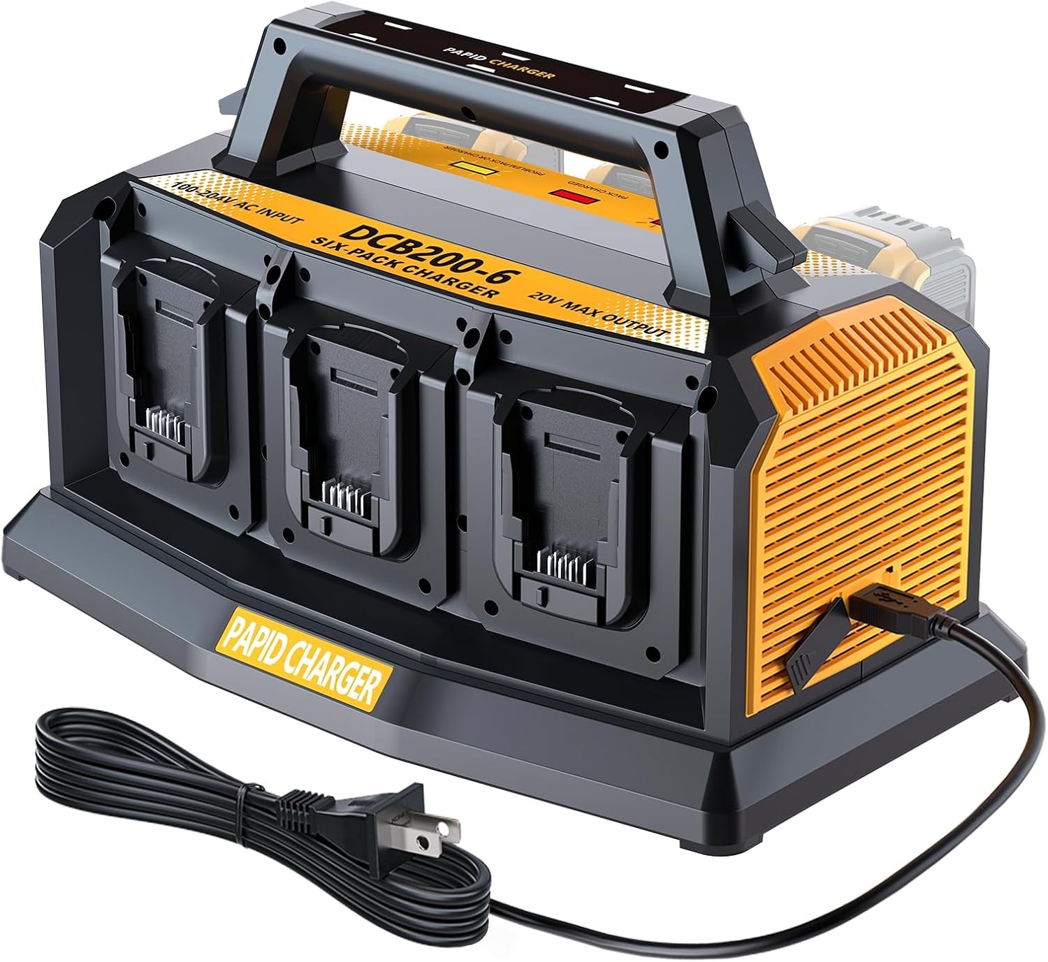 Battery Charger Station for Dewalt 20V Battery 6-Port Simultaneous Multi Charger