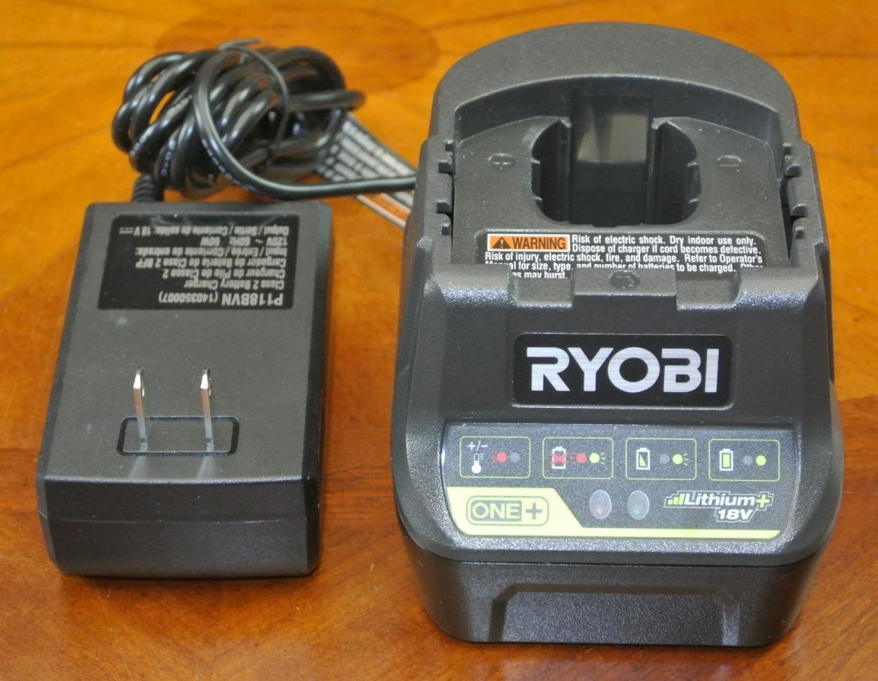 Genuine RYOBI Lithium Battery One+ 18v Charger P118BVN 140350007