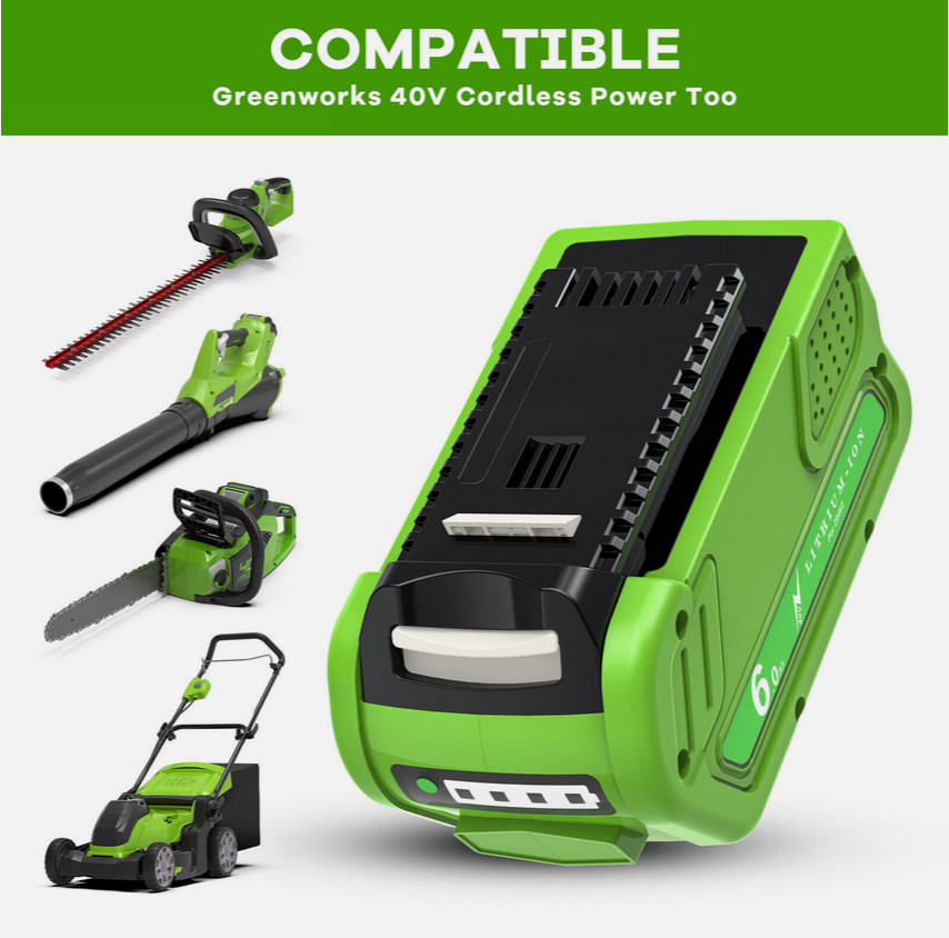 40V 6Ah 8AH For Greenworks G-MAX Lithium Battery 29472 29462 29252 20202 40 Volt