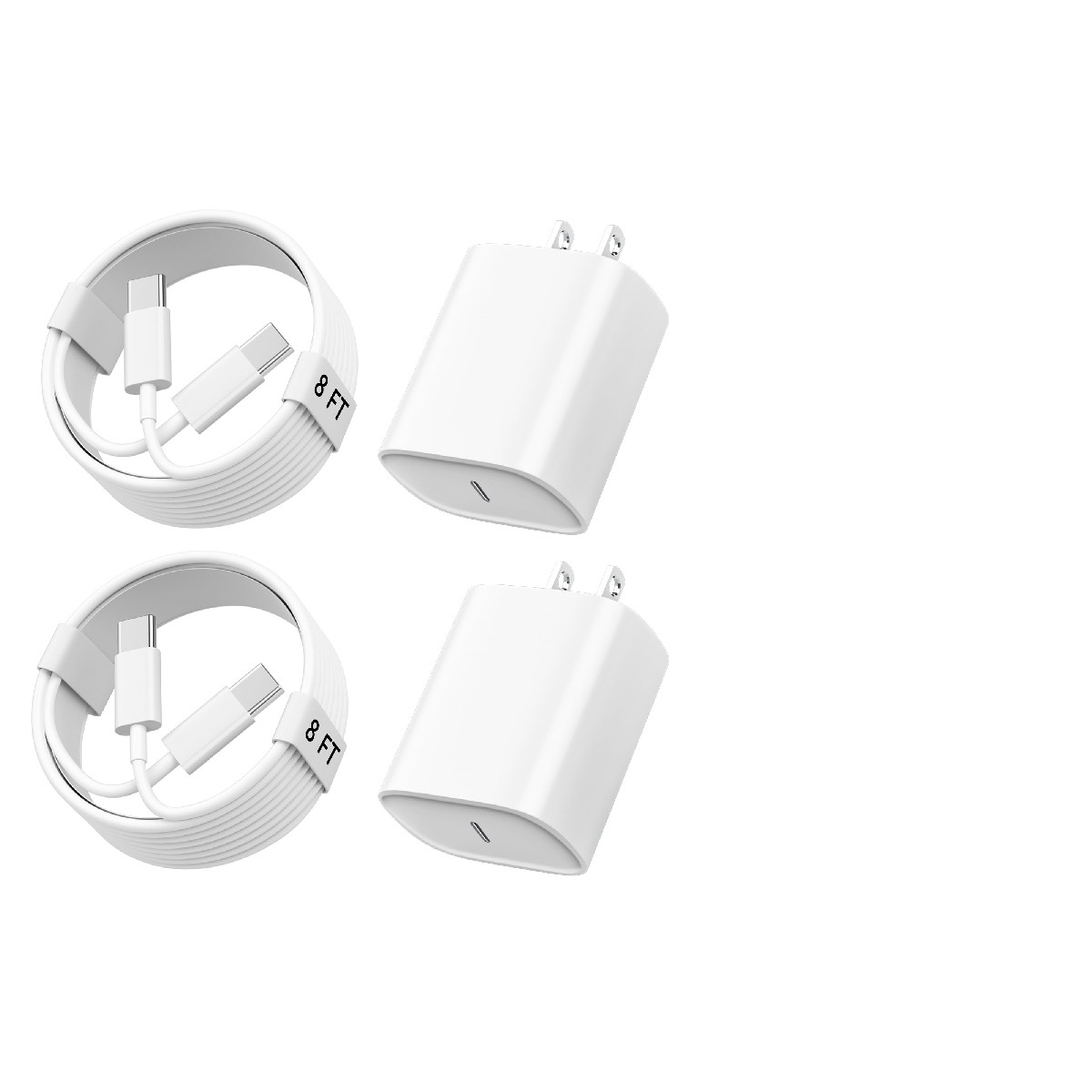 Ubearkk 20W Pd 3.0 Usb C Charger 8Ft Long Cable 2 Pack Compatible Phone