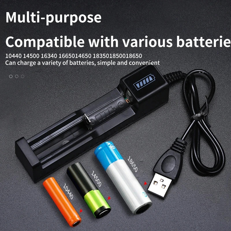 18650 Battery Charger 1/2/4 Slots Dual 18650 Charging 3.7V Rechargeable Lithium