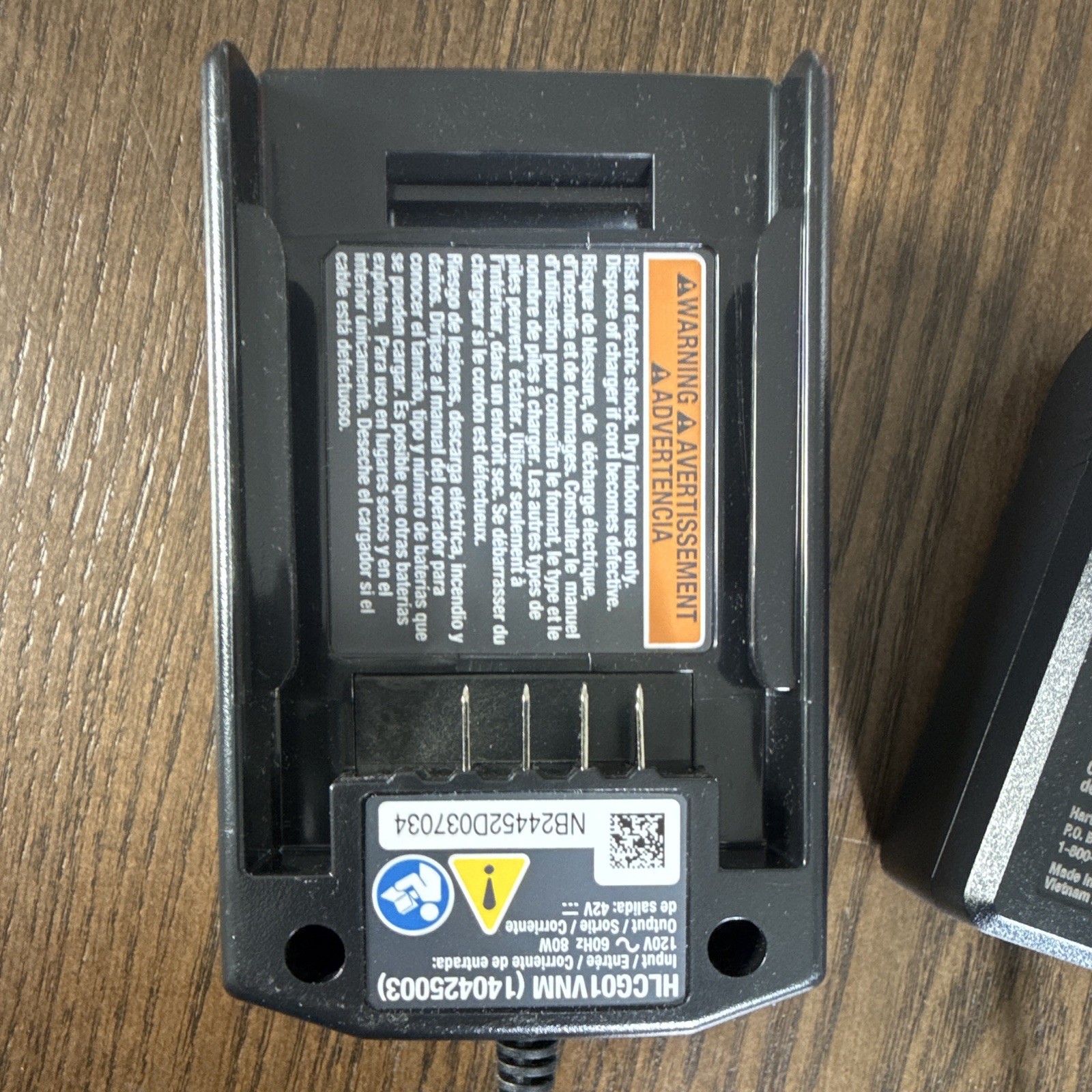 HART 40V Lithium-Ion Battery Charger Black HLCG01VNM MPN 140425003