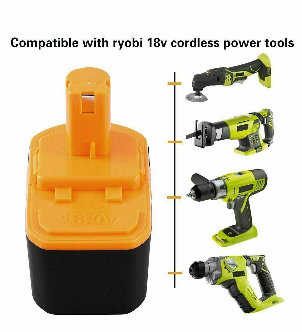 2Pack 18V 4.8Ah Ni-Mh Battery Replace for Ryobi 18Volt 4800mAh 13022 ABP1801 US