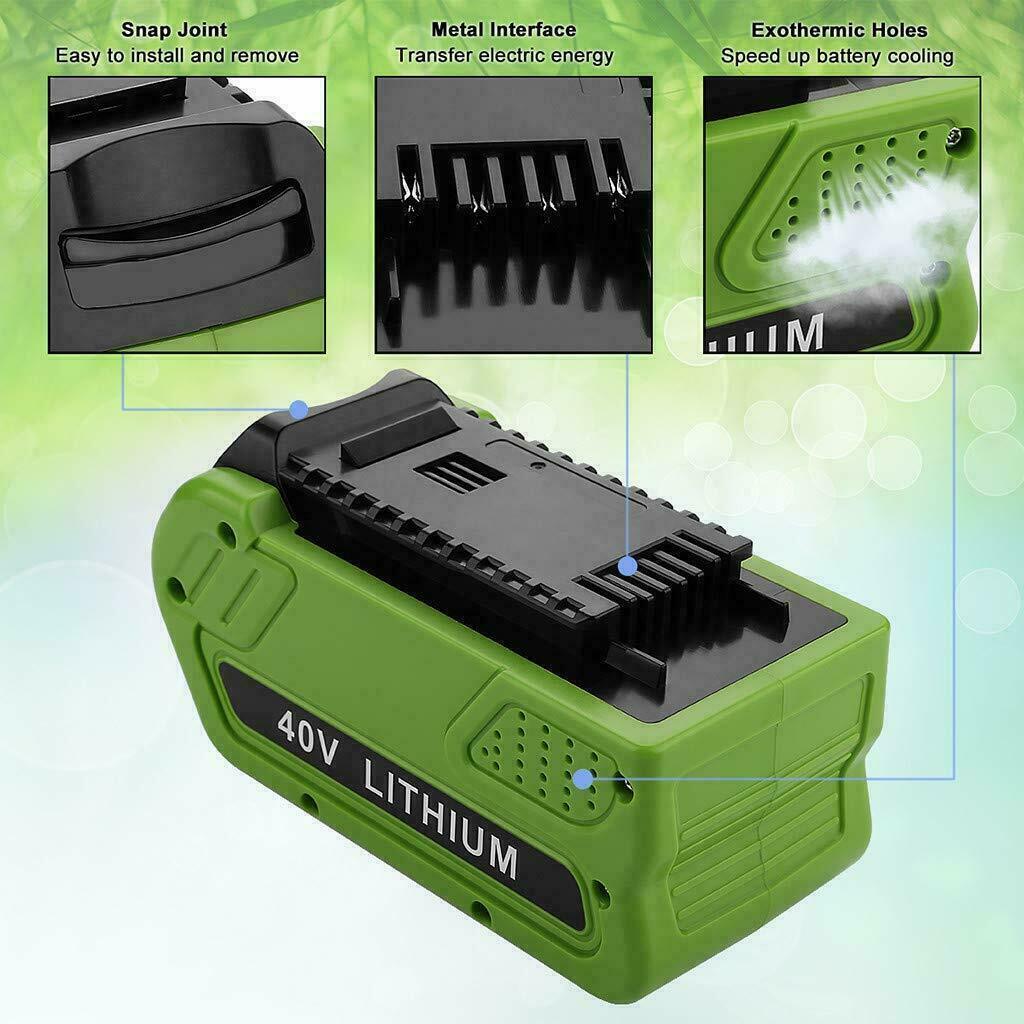 40V 6.0Ah For Greenworks G-MAX Lithium Battery 29472 29462 29252 20202 40 Volt