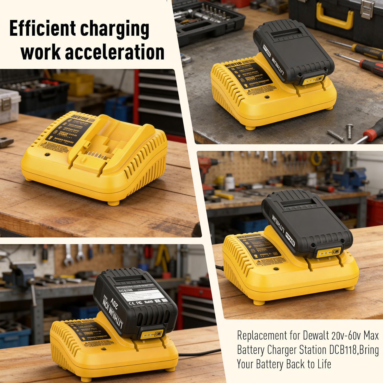 3A Fast Charger for DeWALT 12V 20V MAX Lithium Battery Charger DCB118 DCB112