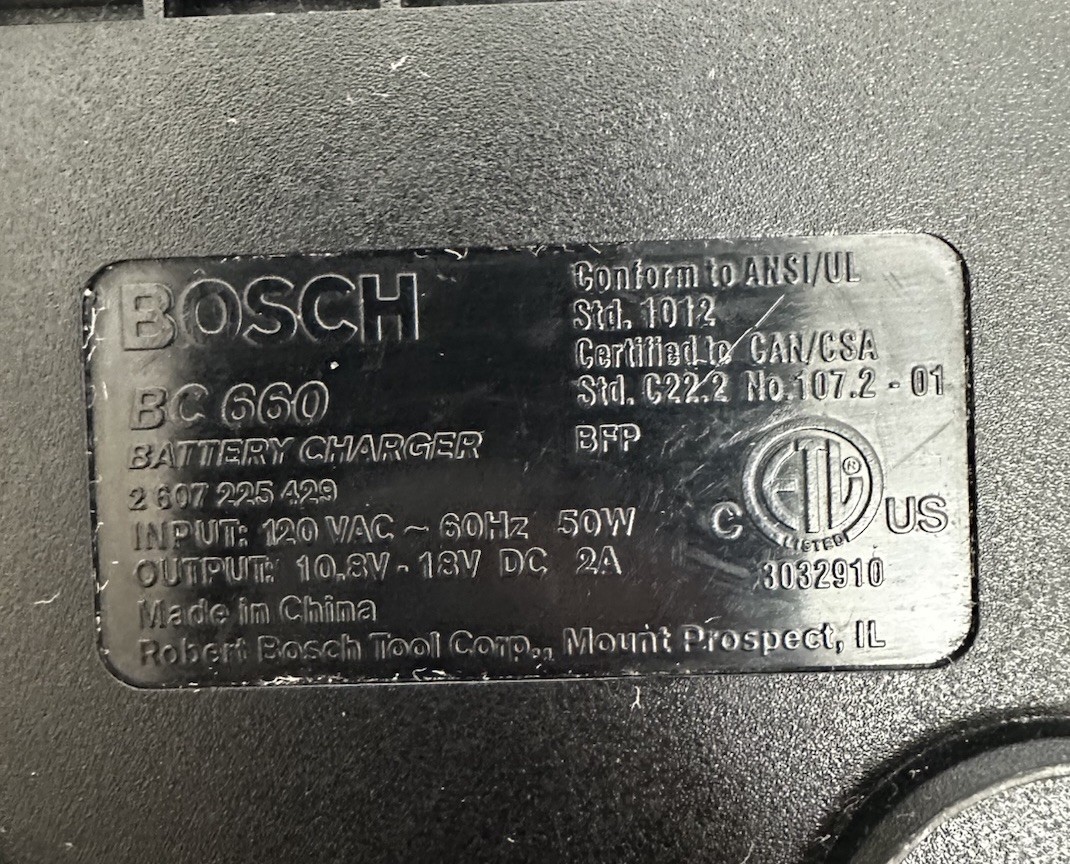 Genuine Bosch 10.8-18V BC660 Lithium Ion Battery Charger Dock Only OEM