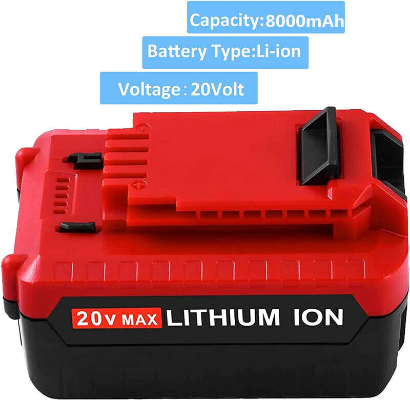 Pack For Porter Cable Pack 20V 8.0Ah PCC671B PCC620B 20Volt Battery Lithium-Ion