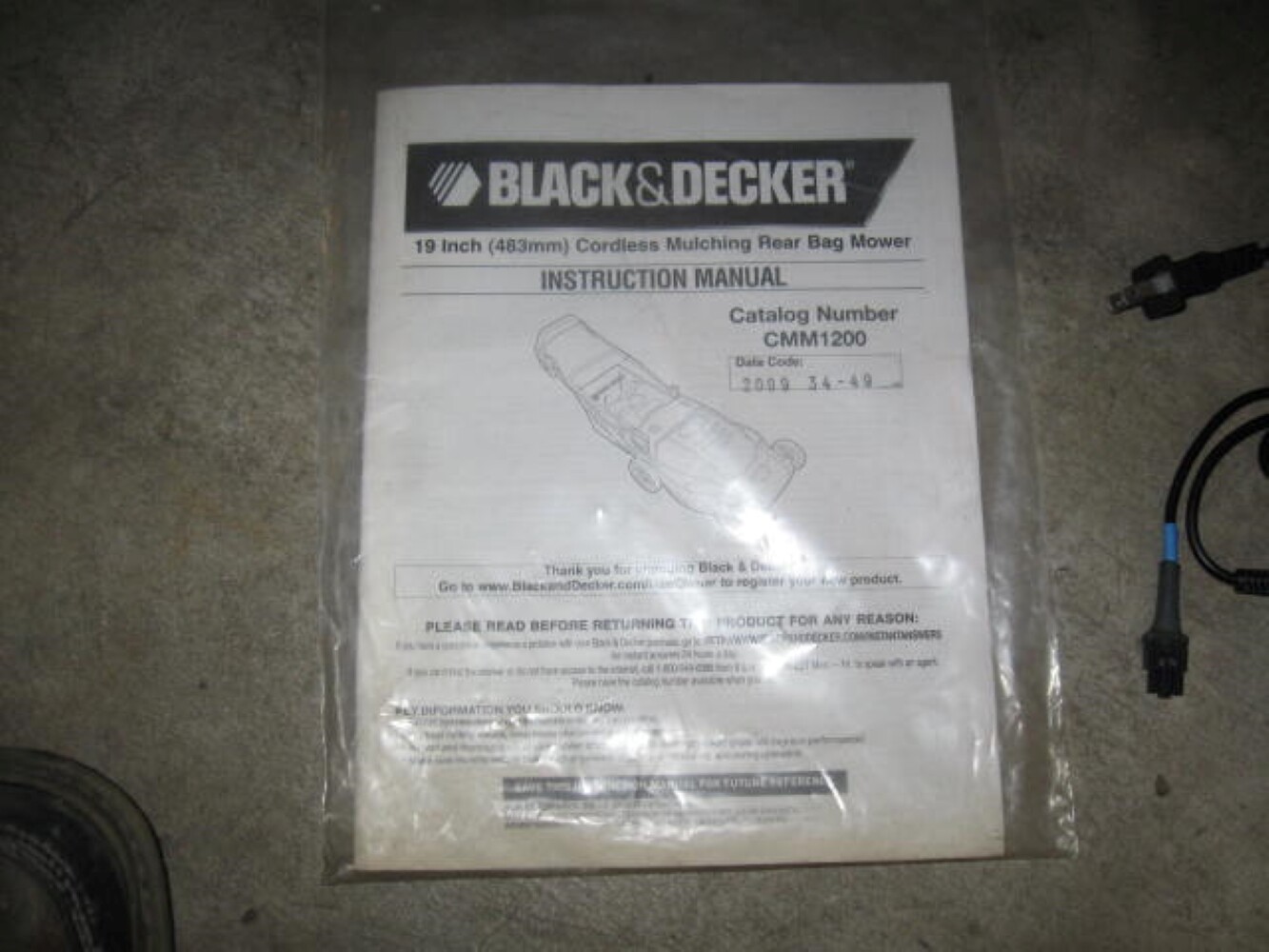 Black & Decker HT70151 HT7015ALT/AFT Charger CMM1200 Cordless Lawnmower. New