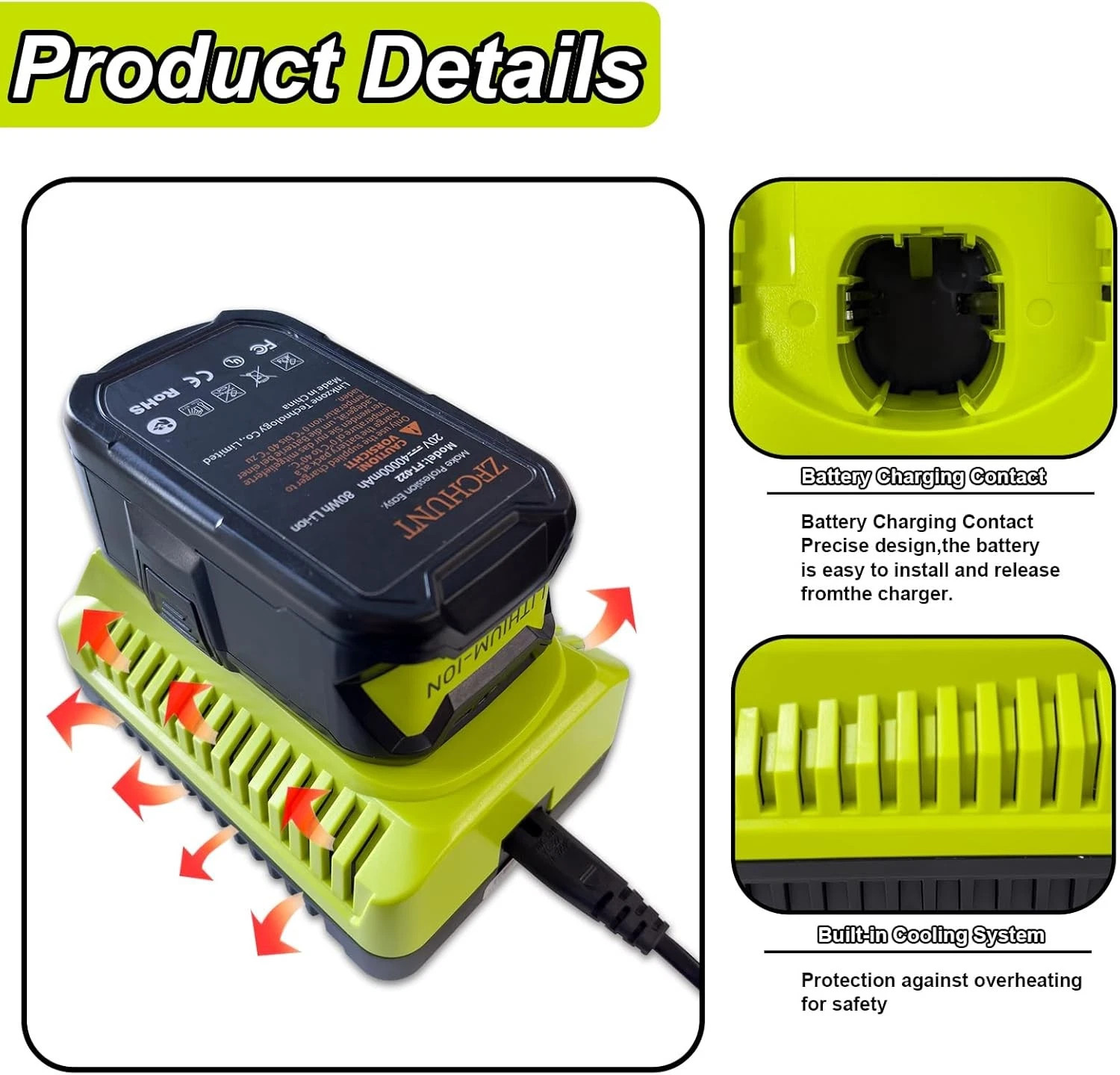 DC9310 DC9096 Battery Charger for Dewalt 7.2V-18V Ni-Mh & Ni-Cd Batteries DC9098