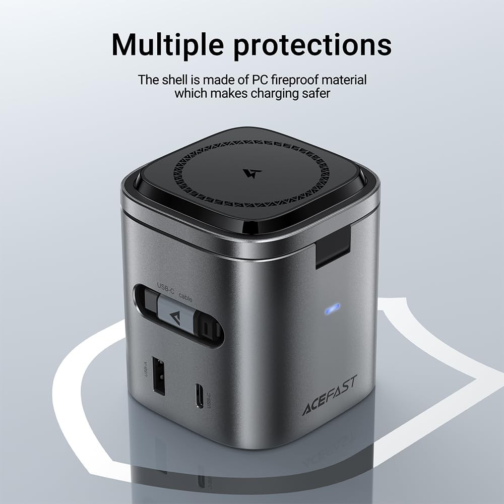 Acefast 6-In-1 80W Foldable Gan Wireless Charging Station For Iphone 17/16/15