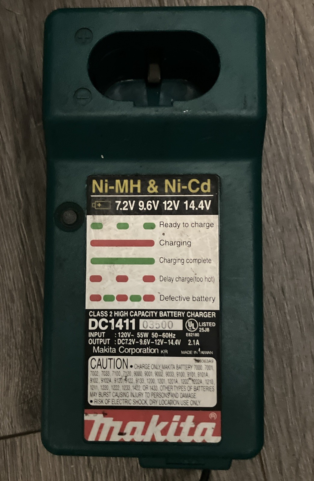 Makita Power tool Battery Charger DC1411 7.2V 9.6V 12V 14.4V Ni-MH & NI-Cd