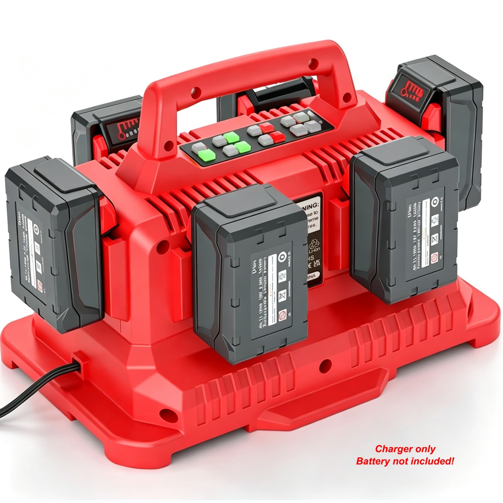 4A 6-Port Simultaneous Rapid Fast Charger Compatible with Milwaukee M18 48-59-18