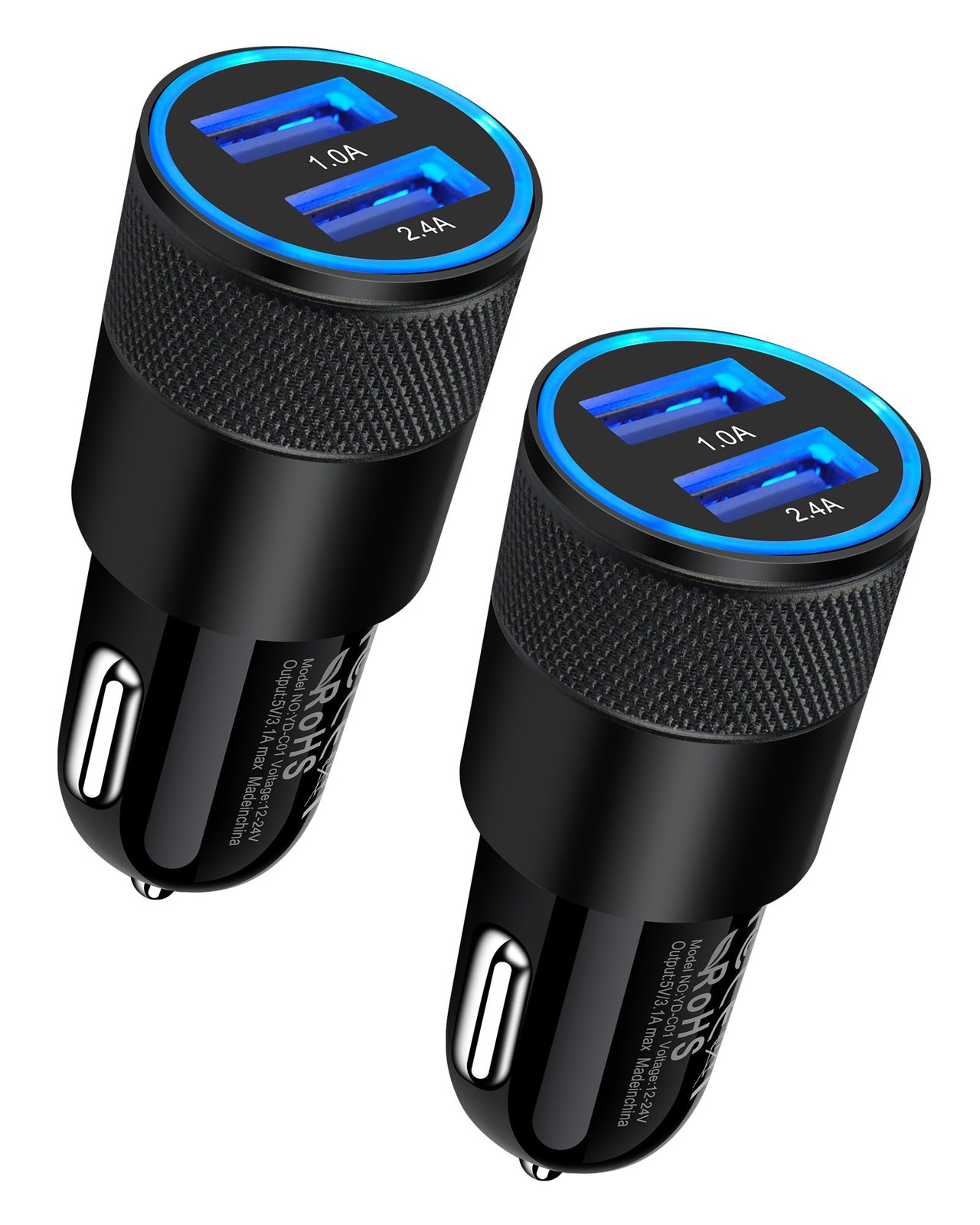 Ailkin Car Charger 2Pack/3.4A Charge Dual Port Usb Cargador Carro Lighter