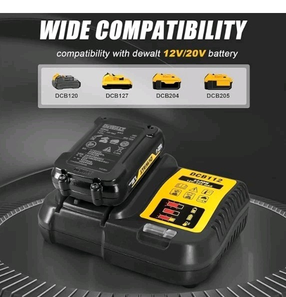 Replace DEWALT DCB112 DCB120 20V Volt MAX Li-Ion Fast Battery Charger DCB205 Etc