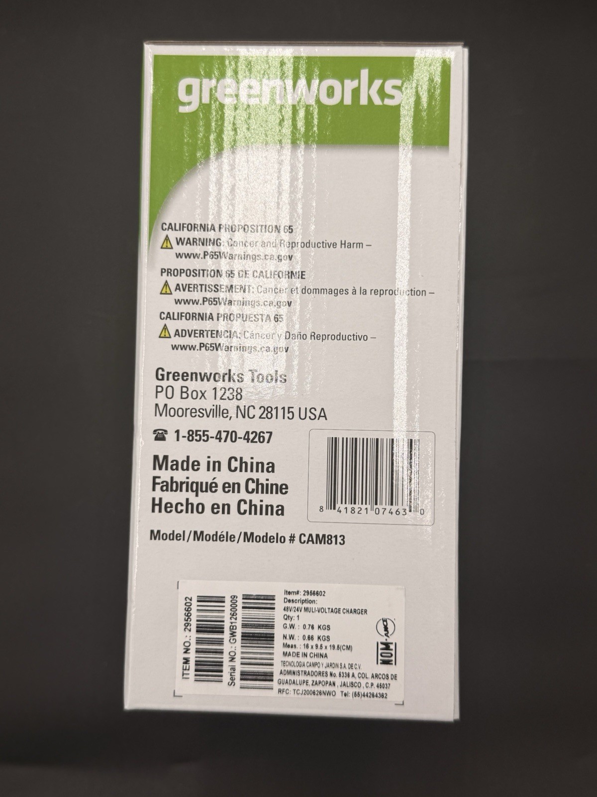 Greenworks 48V Multi-Voltage Charger (CAM813)