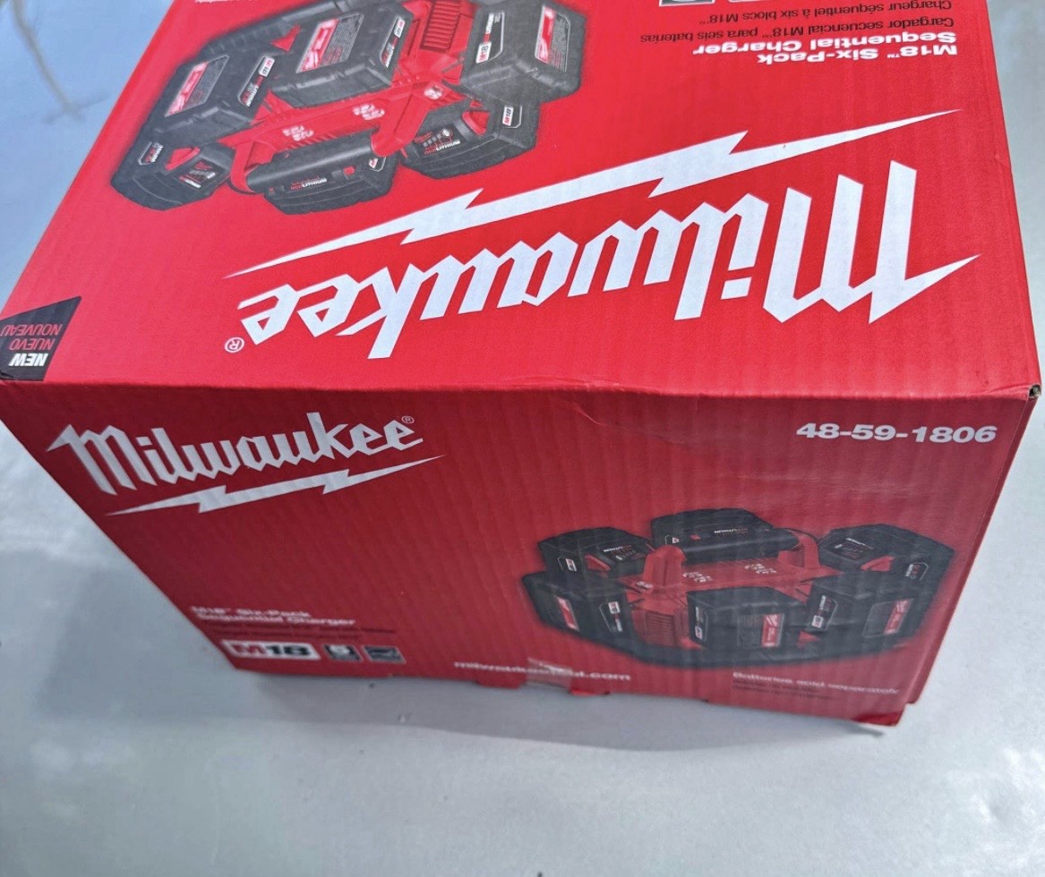 Milwaukee M18 Six-Pack Sequential Charger, 18V 6-Battery, 48-59-1806