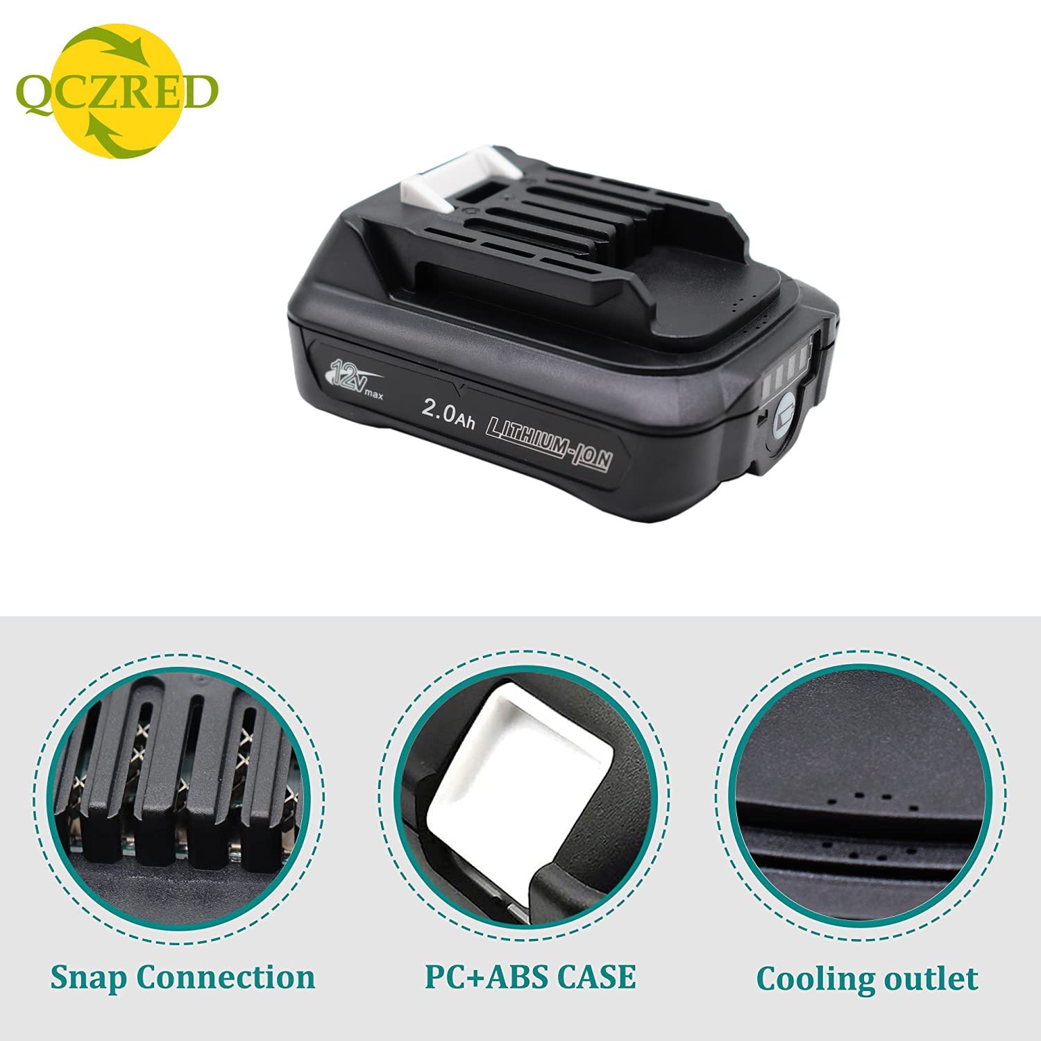 Qczred 2X 12V 2.0 Ah Bl1021B Battery Dc10Wd Charger Replace For Makita Bl1016