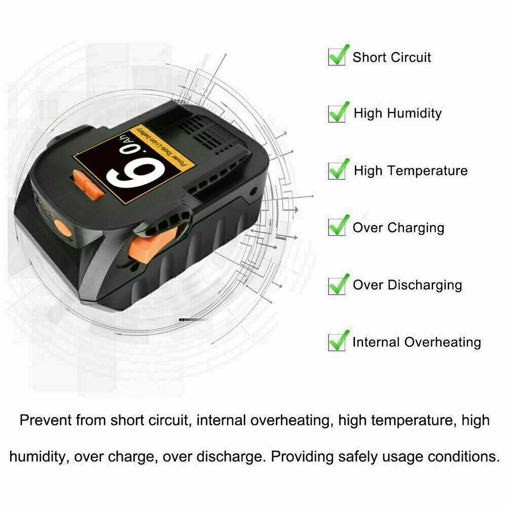 1~2 x for Ridgid R840085 8.0Ah Lithium Battery Rigid 18Volt R840087 Power Tools