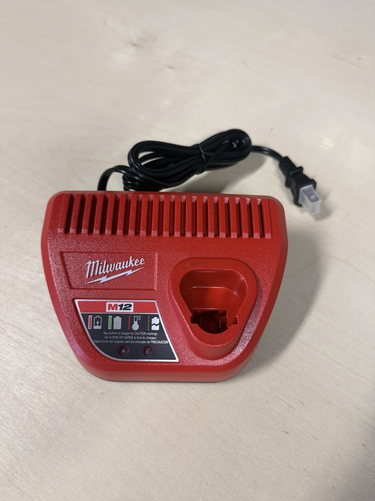 Milwaukee M12 12V Red Power Tool Battery Charger Single Slot