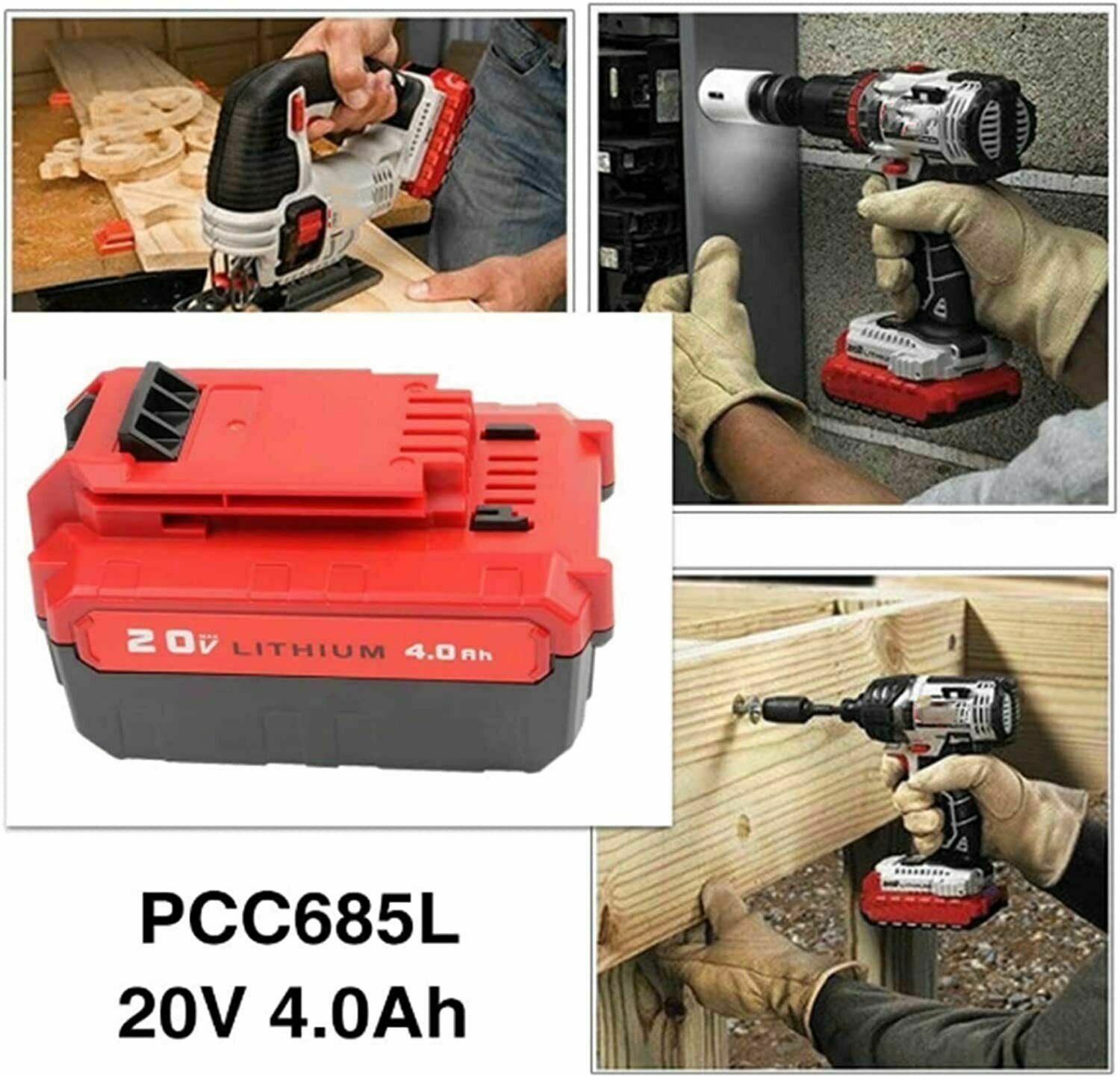 2X For PORTER CABLE PCC680L PCC685L PCC681L 20V Max Lithium-Ion Battery/ Charger