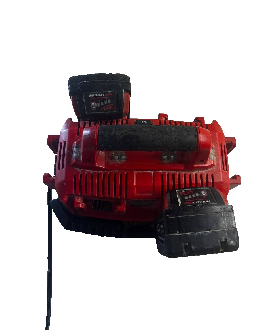 Milwaukee M18 18V 6-Bay Battery Charger Red w/ Carry Handle 48-59-1806 w/Battery