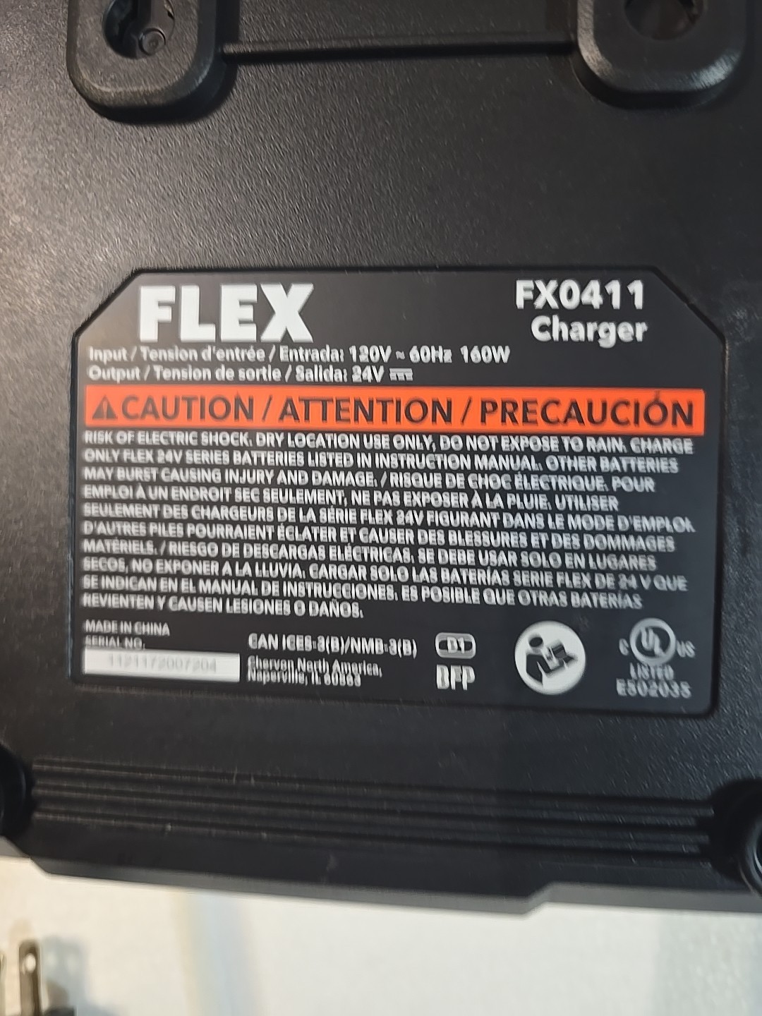 FLEX 24v 160 Watt Fast Charger (FX0411) – New From Kit