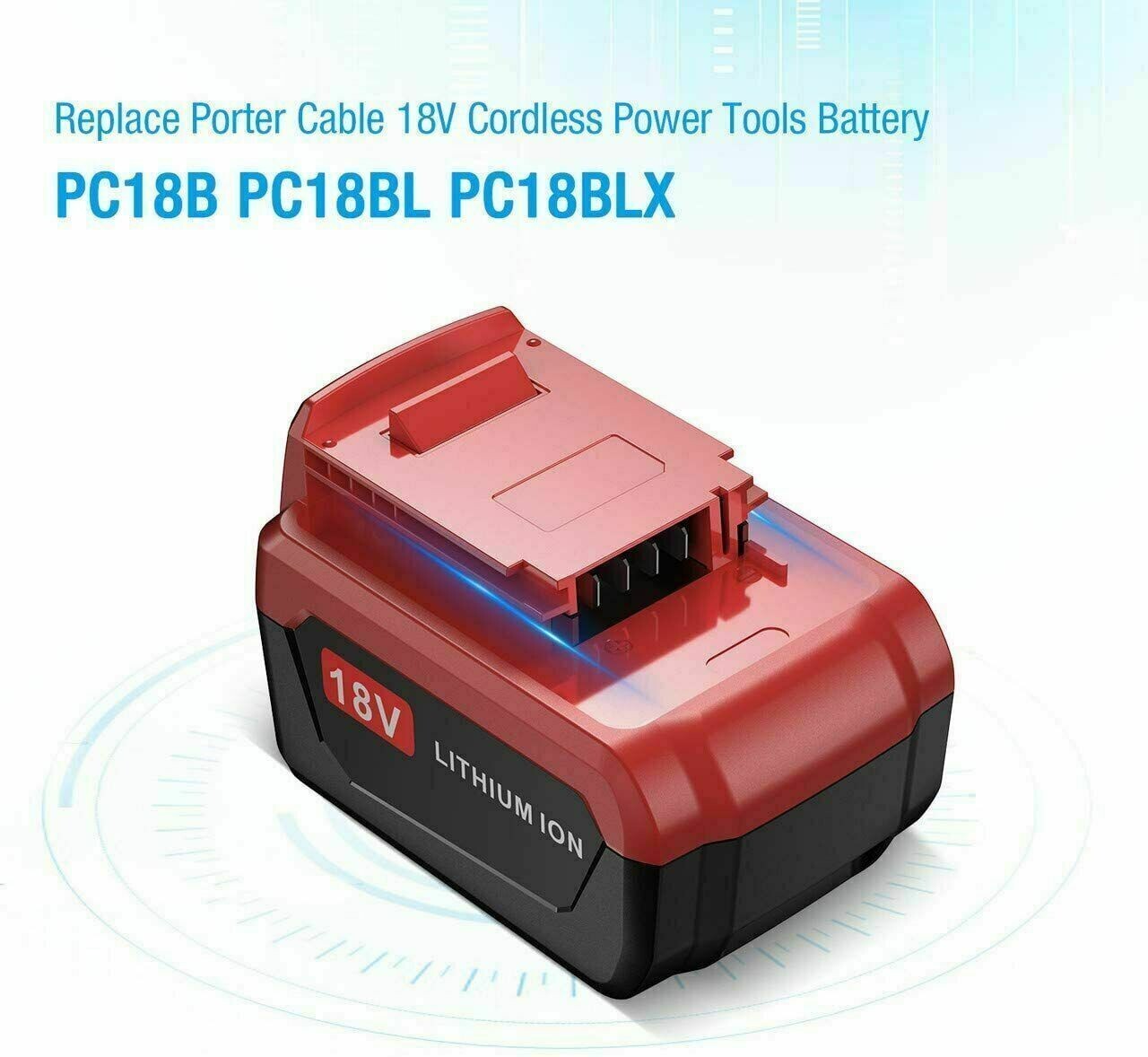 18V 6.0Ah Battery & PCXMVC Fast Charger For Porter Cable 18 Volt PC18B PC18BLX
